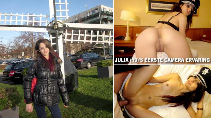Julia (19) voor het eerst uit de kleren
