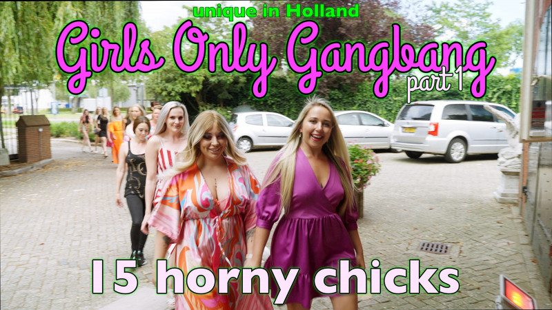 Uniek! Girls Only Gangbang met 15 geile meiden